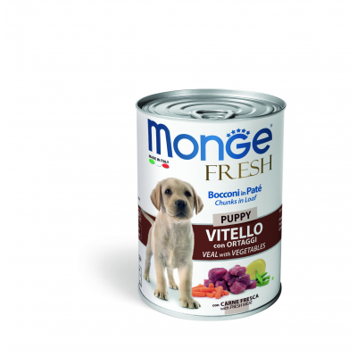 Monge Fresh Bocconi Puppy In Patè Con Vitello E Ortaggi 400g